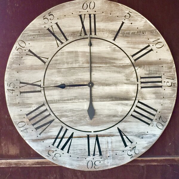 Essex Hand Crafted Wood Products Oversized 36" Rochford Viintage Style Painted Wood Wall Clock